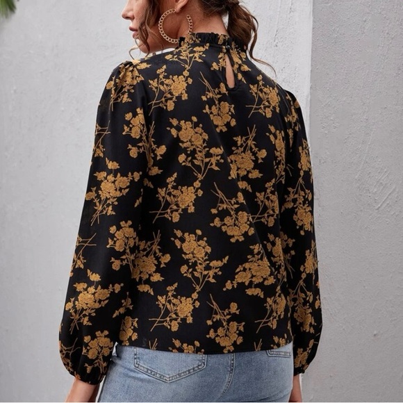 SHEIN | Frill Neck Floral Top - Picture 3 of 10